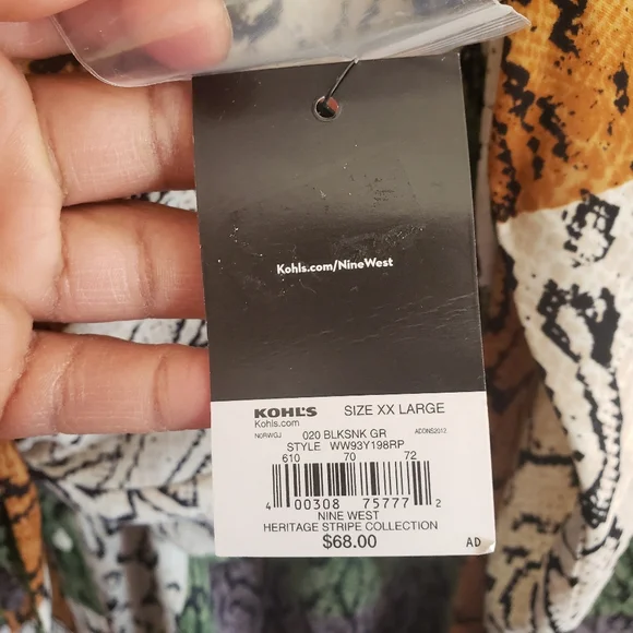 Nine West Snake Print Knot-Front Button-Up Shirt Dress - Picture 8 of 12